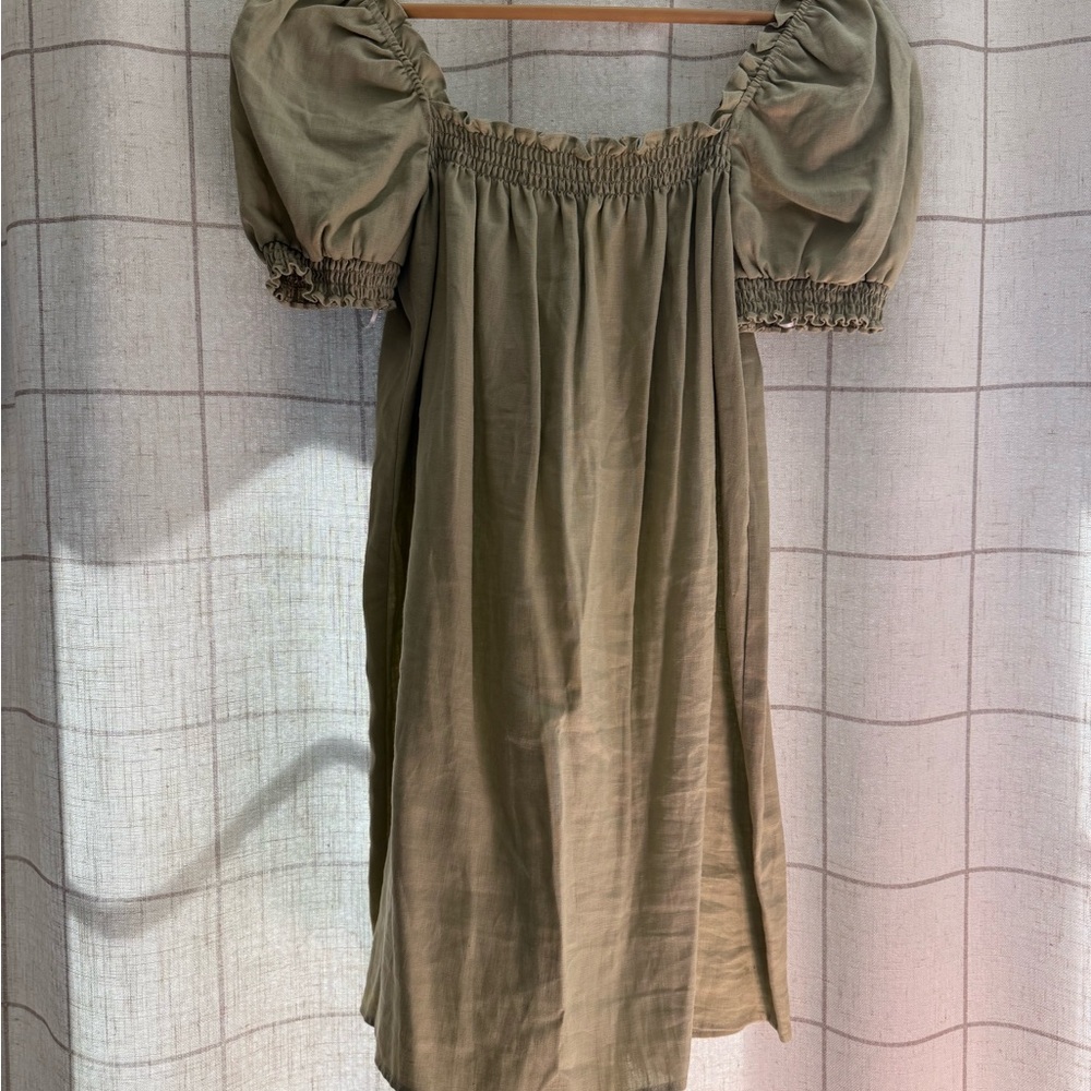 Reformation Sage Linen Dress